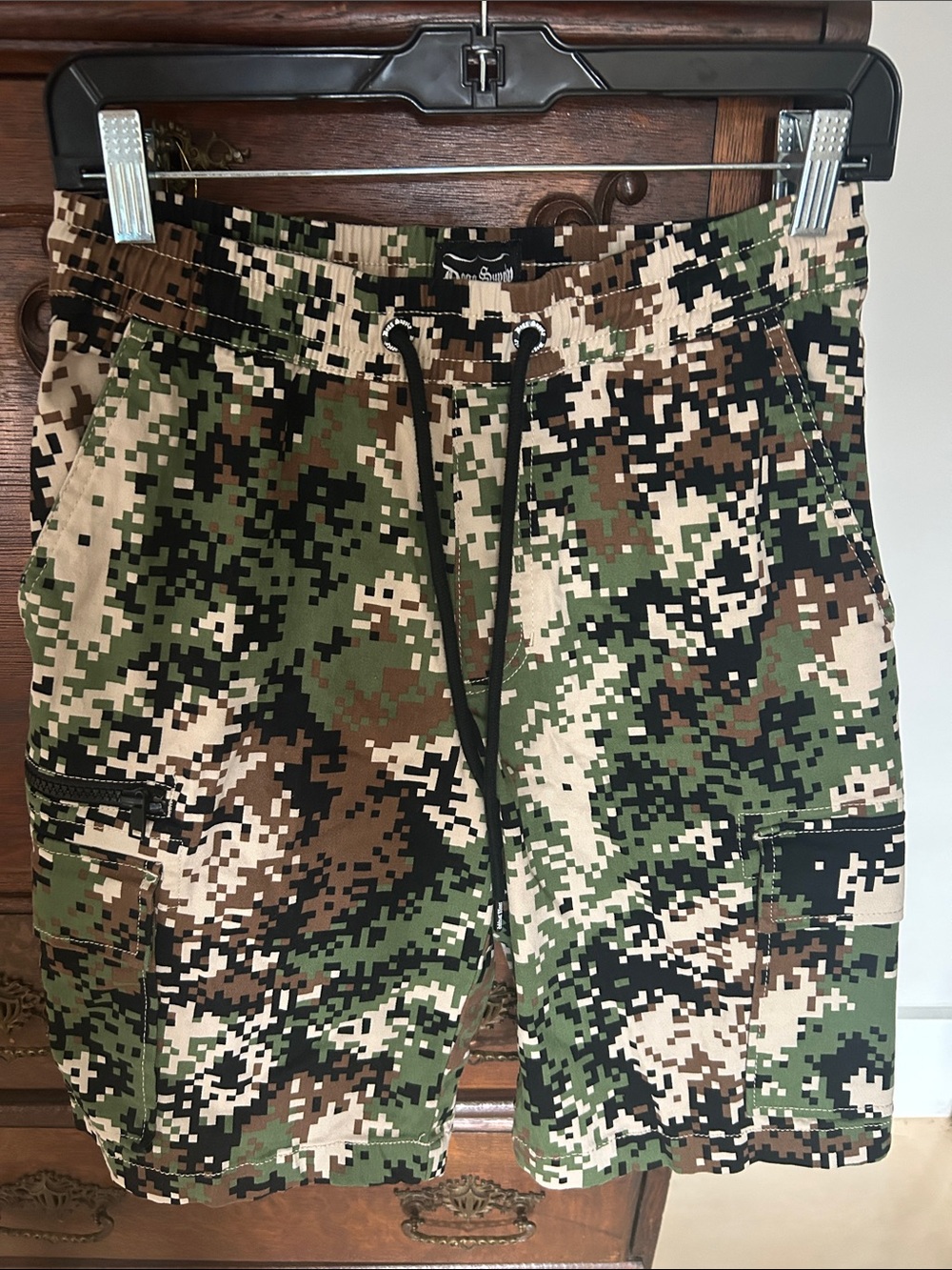 Men's Digital Camo Cargo Shorts - Green Brown